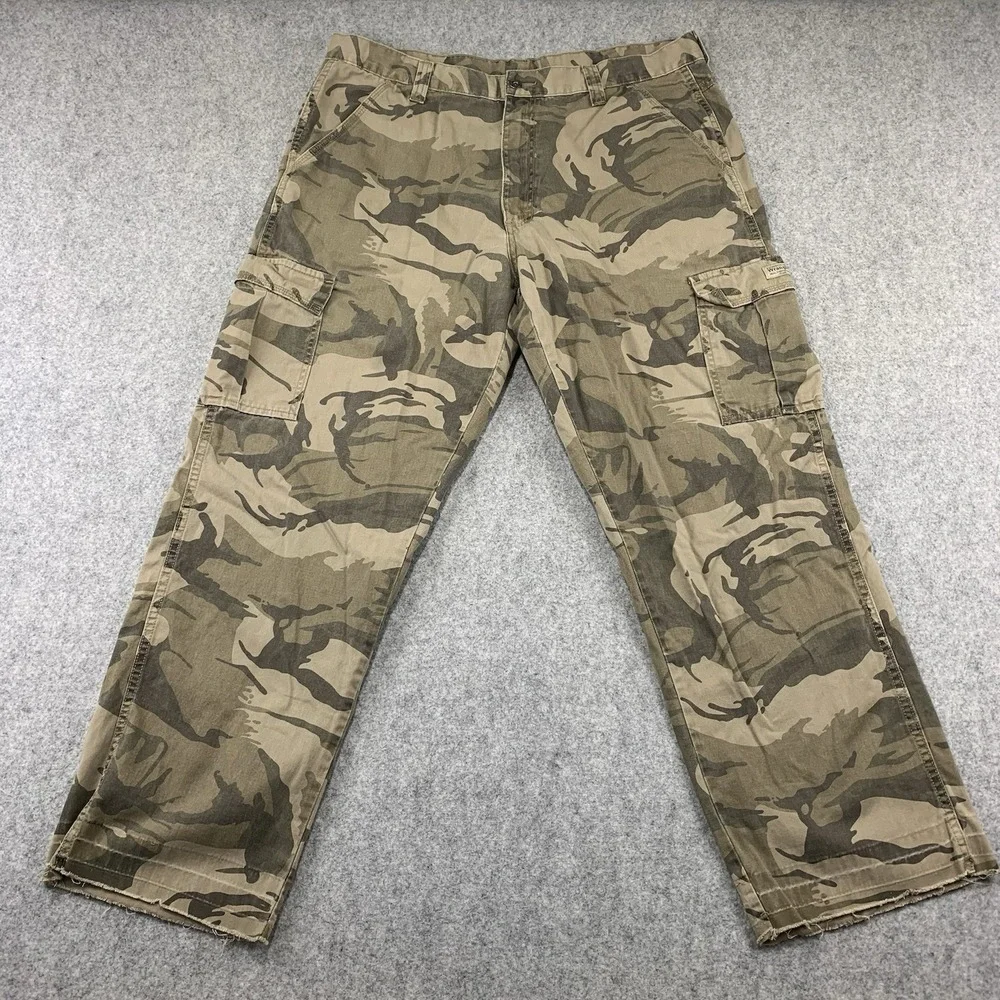 Wrangler Camo Cargo Jeans Size 38x30 Camo Pants Y2K 70LEWCG Cotton